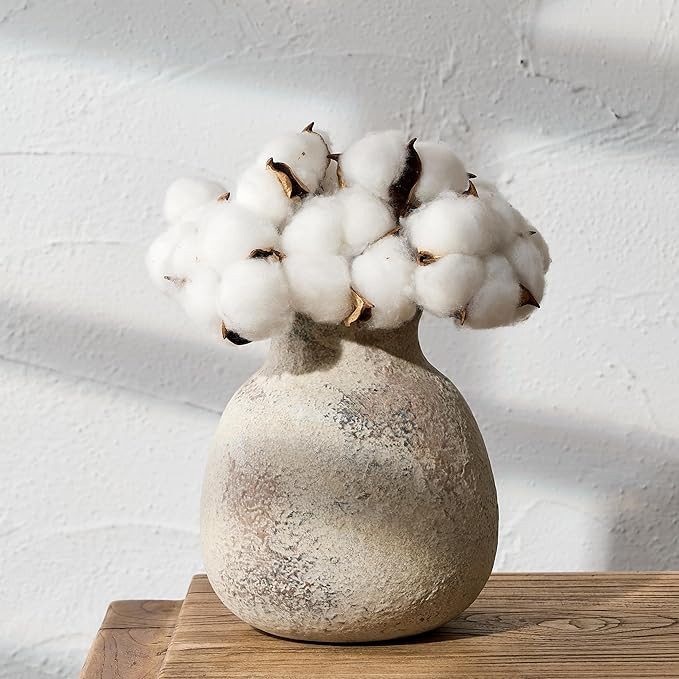 PORCER Ceramic Rustic Flower Vase, 6.1 Inch Cute Boho for Home Decor, Farmhouse Terracotta Vase f... | Amazon (UK)