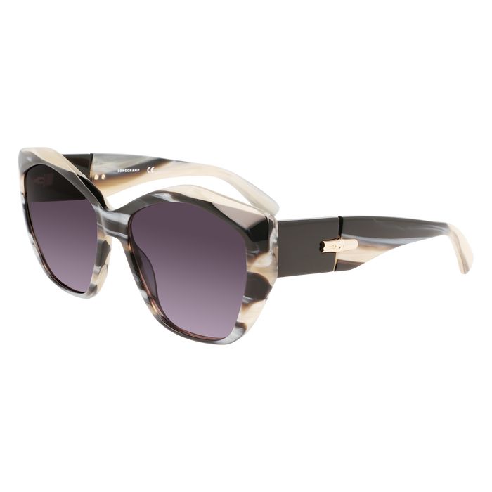 Sunglasses Spring/Summer Collection 2022 Black/Horn (55125LUAL66) | Longchamp GB | Longchamp