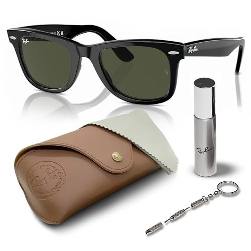 Ray-Ban RB2140 Original Wayfarer Classic Square Shape Sunglasses With Eyewear Kit Bundle - High Bridge Fit - Ideal Formal and Casual Wear Square Sunglasses | Amazon (US)