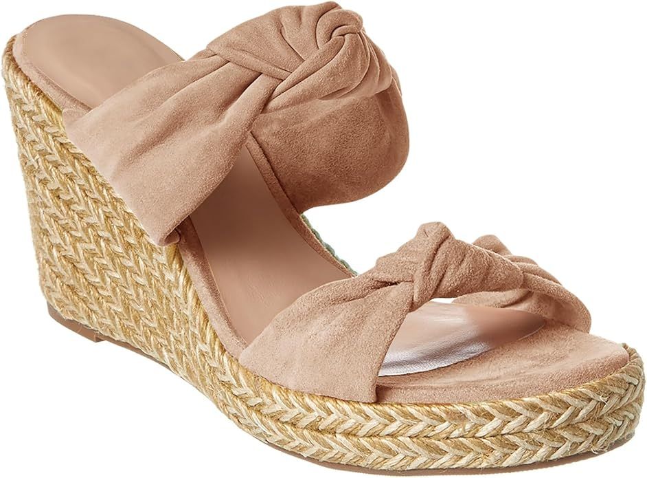 Womens Slip on Espadrilles Wedges Sandals Slides Platform Bow Open Toe Summer Dressy Mules Shoes | Amazon (US)
