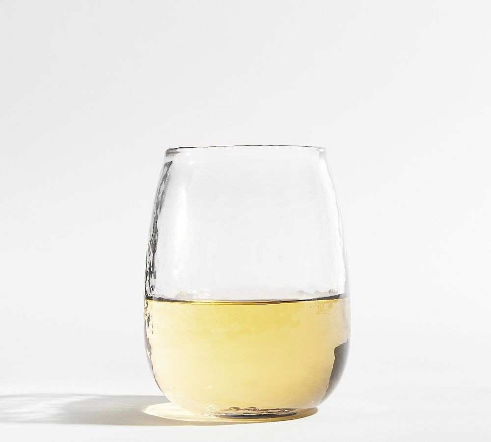 Hammered Handcrafted Stemless Wine Glasses | Pottery Barn (US)