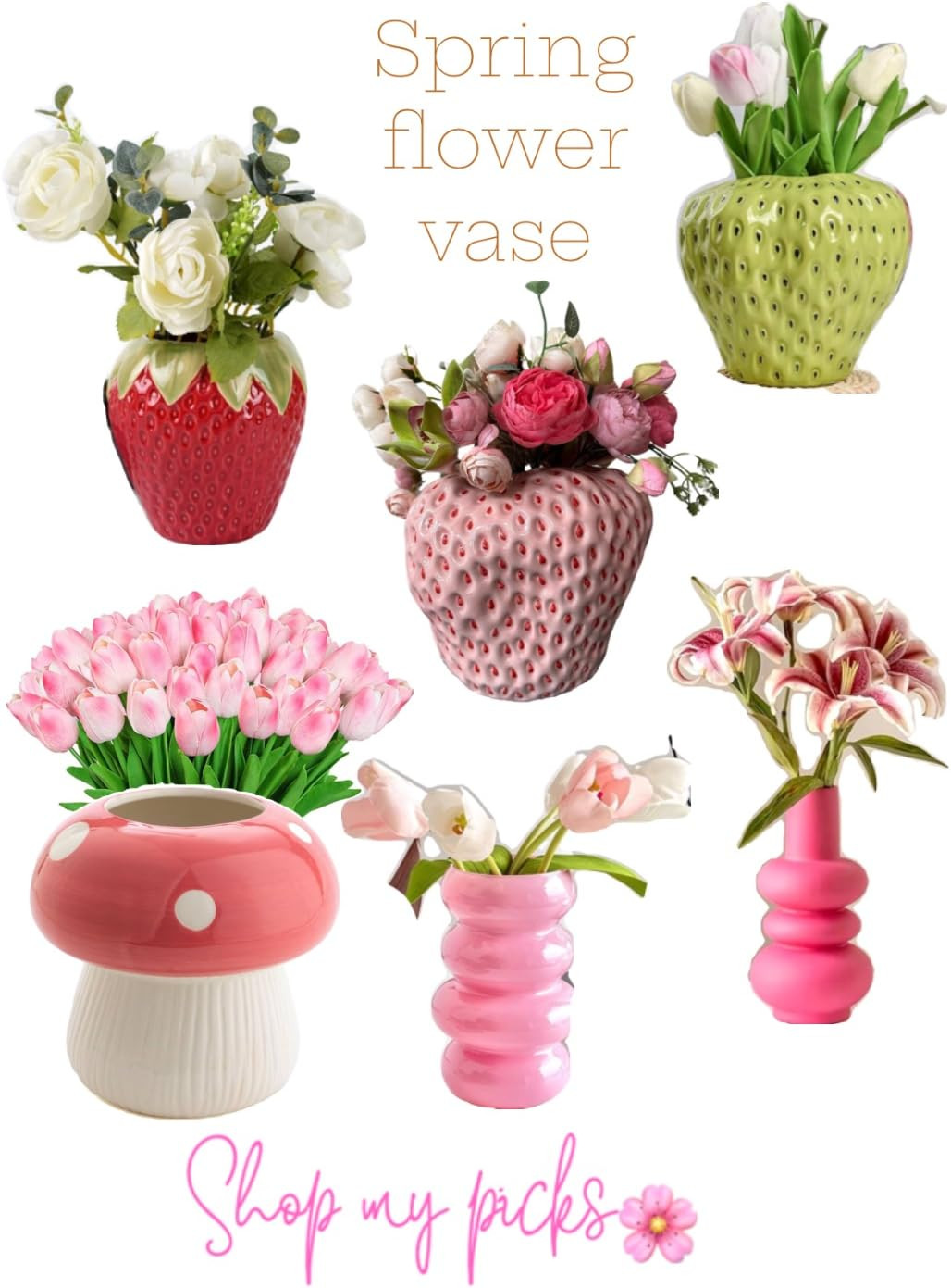 Vintage Rose Floral Ceramic Vase with Handle, Retro Ice Glazed Crack Farmhouse Pitcher Vase for H... | Amazon (US)