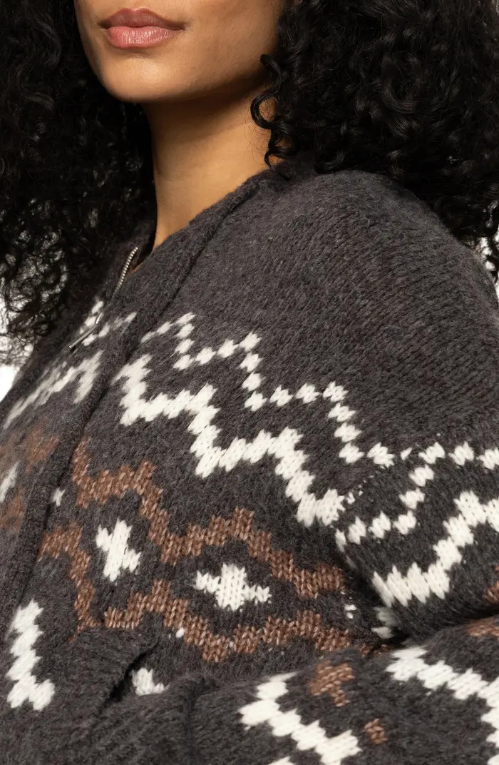 Sanctuary Fair Isle Zip Sweater Hoodie | Nordstrom | Nordstrom