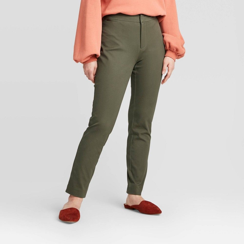 Women's High-Rise Skinny Ankle Pants - A New Day Olive 0, Green | Target