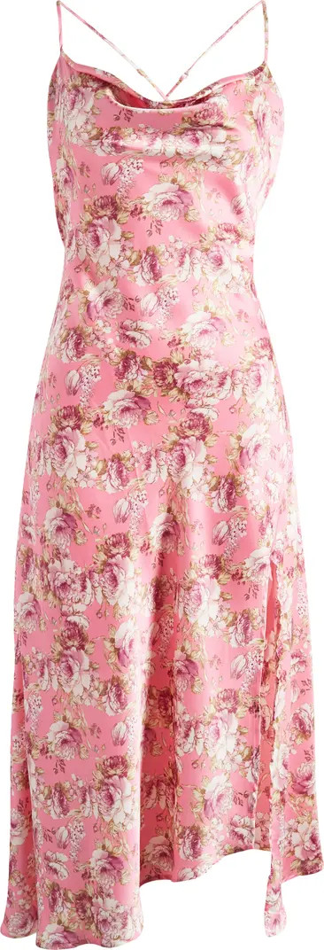 Gaia Strappy Bias Cut Satin Midi Dress | Nordstrom