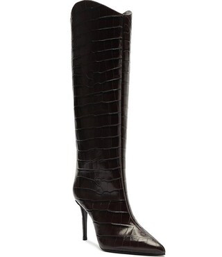 Schutz Maryana Crocodile Embossed Tall Boots | Dillard's | Dillard's