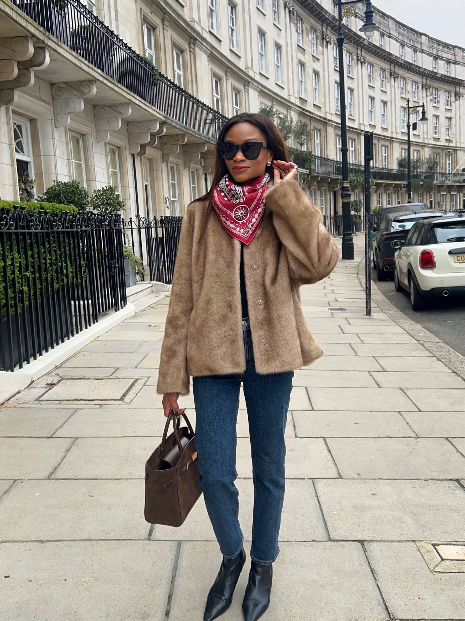 Winter outfit | faux fur coat and Hermes silk scarf 

#LTKwinter #LTKstyletip