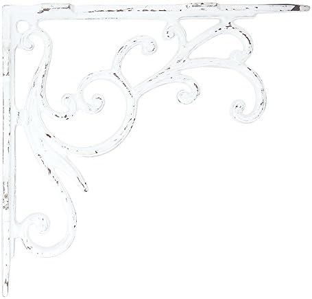 A29 Set of 2, Victorian Iron Shelf Bracket, 9 x 10 Inch, Distressed White, Heavy Duty, Installati... | Amazon (US)