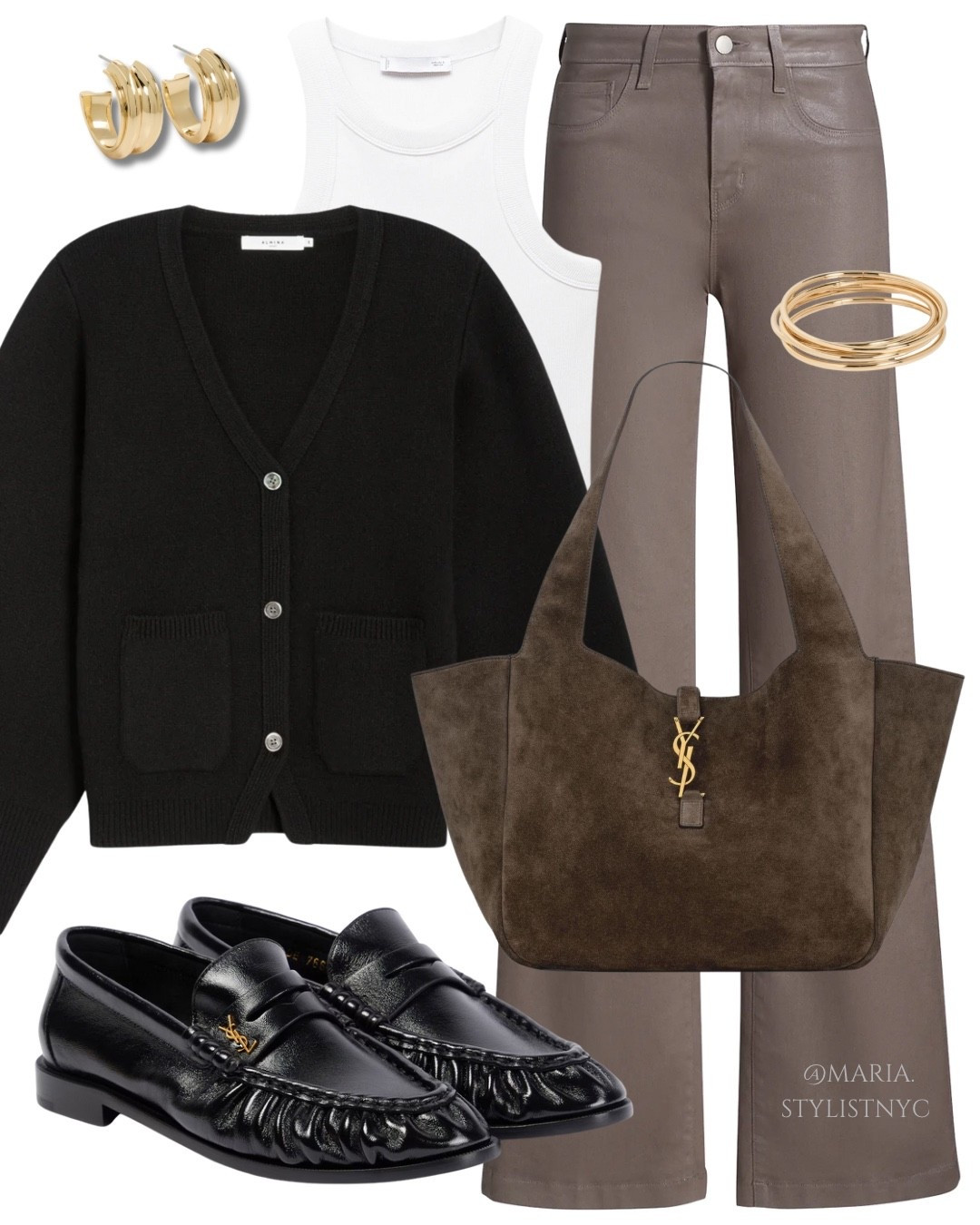 Taupe jeans, black cardigan, chocolate brown tote, trending black YSL loafers 🖤✨

#LTKShoeCrush #LTKItBag #LTKSeasonal