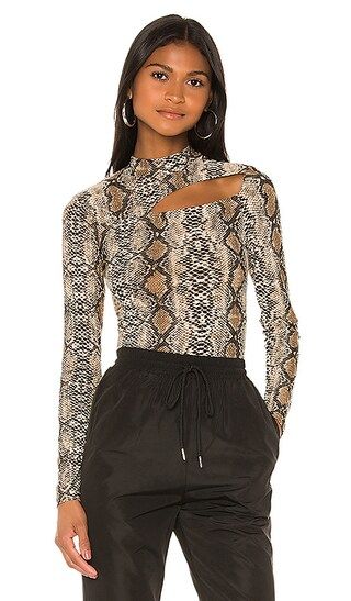 Polina Cutout Top in Brown Snake | Revolve Clothing (Global)