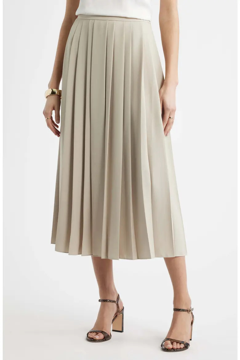 Pleated Midi Skirt (Women) | Nordstrom | Nordstrom