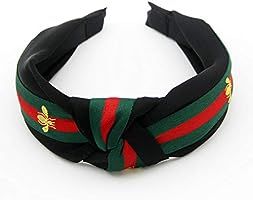Red Green Stripe Headbands for Women - Hair Hoops with Bee Animal - Cross Knot Hairbands with Clo... | Amazon (US)