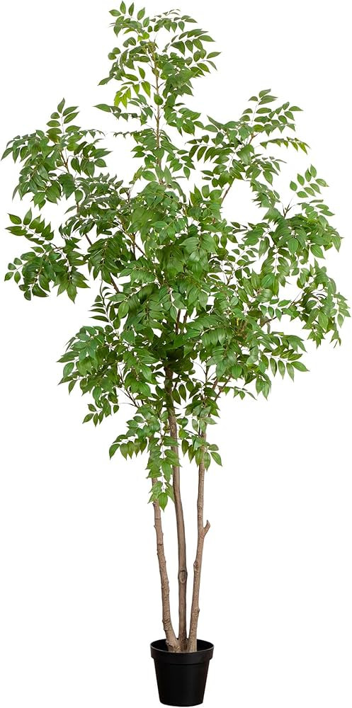 Nearly Natural 8ft Artificial Sumac Tree - Lifelike Green Leaves, Flexible Branches, Premium Craf... | Amazon (US)