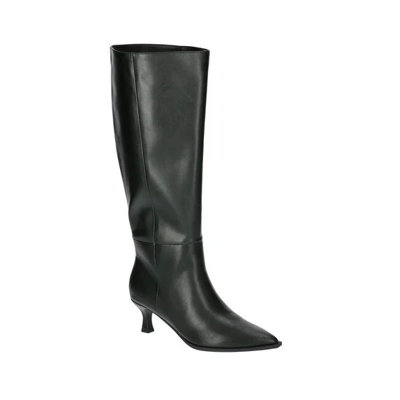 Madden NYC Women's Faux Leather Knee High Boots with Kitten Heel, Wide Calf Available - Walmart.c... | Walmart (US)