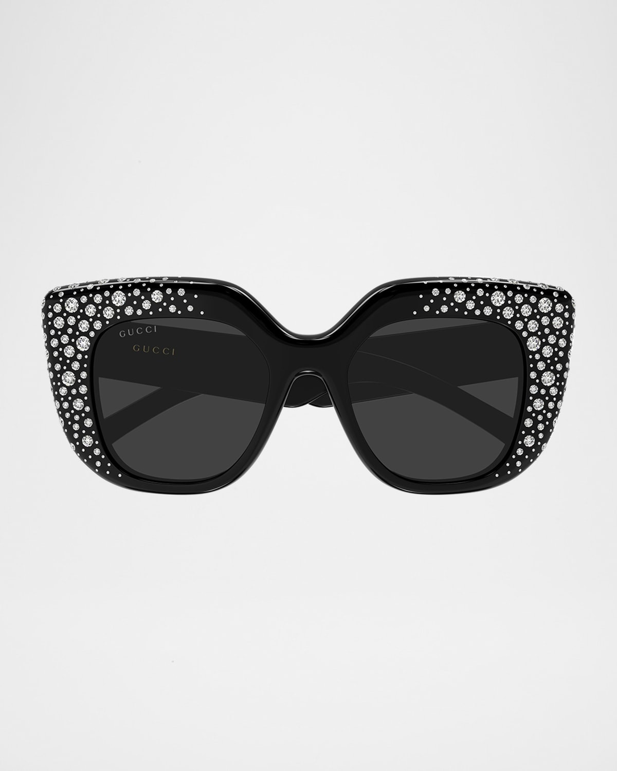 50mm Crystal-Embellished Square Sunglasses | Neiman Marcus