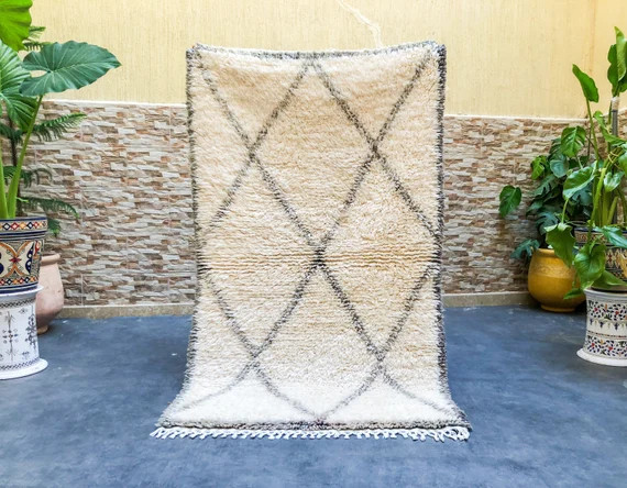 Small Moroccan Rug 3x5 Berber Rug Beni Ourain Rug Morrocan - Etsy | Etsy (US)