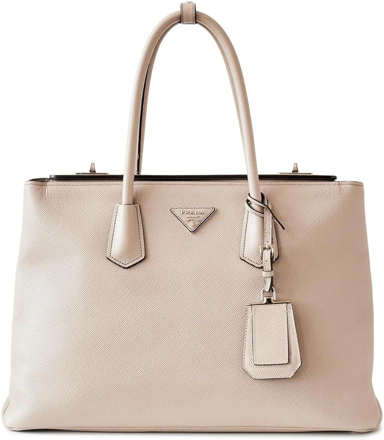 Amazon.com: Prada Women's Pre-Loved Grey Saffiano Pocket Twin Tote, Grey, One Size : Luxury Store... | Amazon (US)
