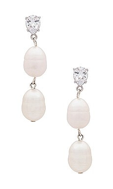 SHASHI Leah Earring in Silver & Pearl from Revolve.com | Revolve Clothing (Global)