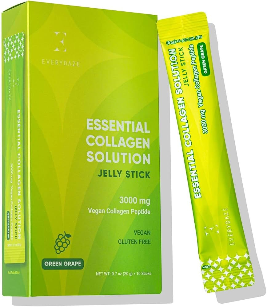 EVERYDAZE Essential Collagen Solution Jelly Stick | Vegan Collagen Peptide | Green Grape | 10 Pac... | Amazon (US)