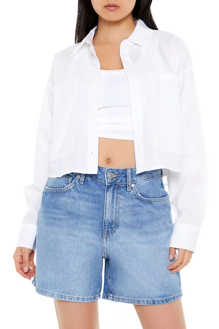 Cotton Long-Sleeve Shirt | Forever 21