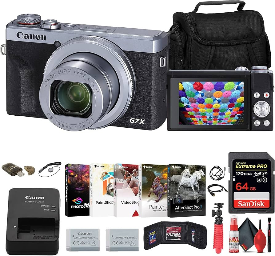Canon PowerShot G7 X Mark III Digital Camera (Silver) (3638C001) + 64GB Memory Card + NB13L Batte... | Amazon (US)