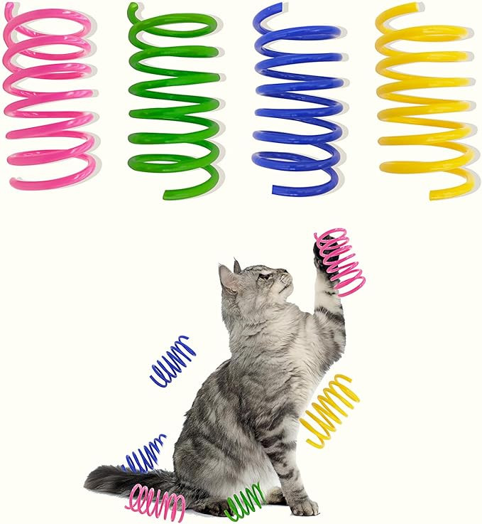 AGYM Cat Spring Toys, 30 Pack Cat Spiral Springs for Indoor Cats, Colorful & Durable Plastic Spri... | Amazon (US)