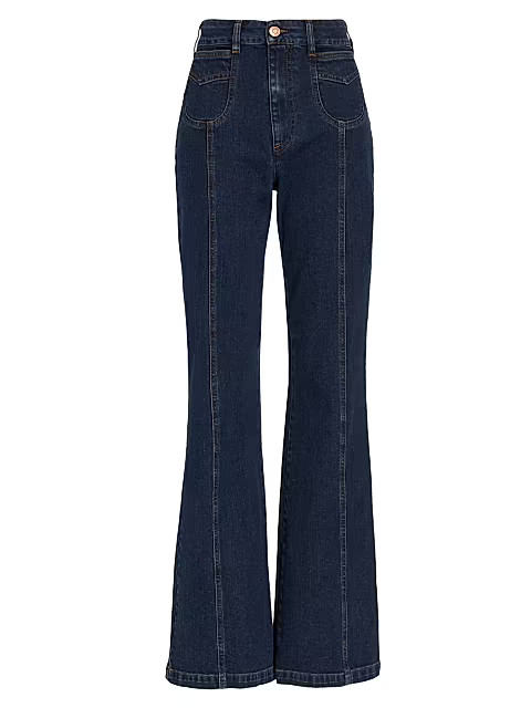 See by Chloé Iconic Emily Mid-Rise Stretch Flare Jeans | Saks Fifth Avenue