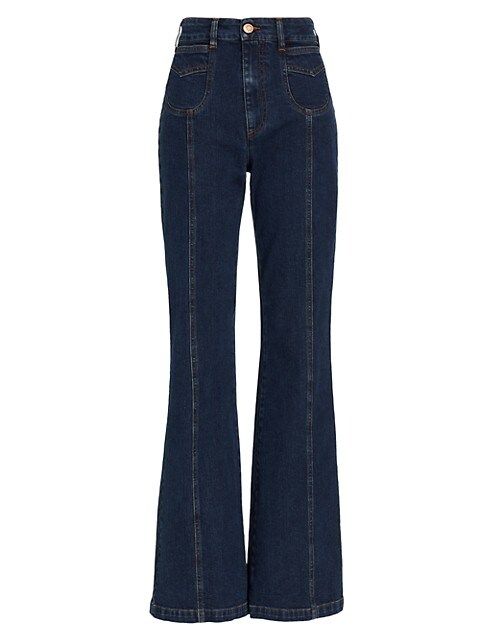 See by Chloé Iconic Emily Mid-Rise Stretch Flare Jeans | Saks Fifth Avenue