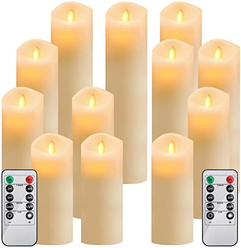 12 Pack Flameless Candles Battery Operated Waterproof Led Candles (D:2.2" X H:4"5"6"7") Candles w... | Amazon (US)