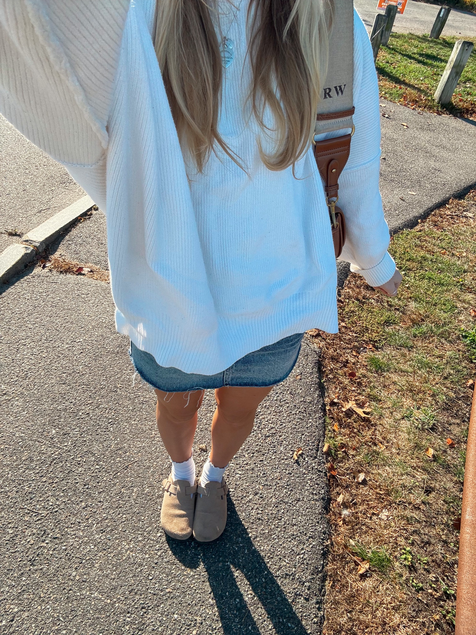 fall transitional denim skirt sweater outfit 

#LTKSeasonal