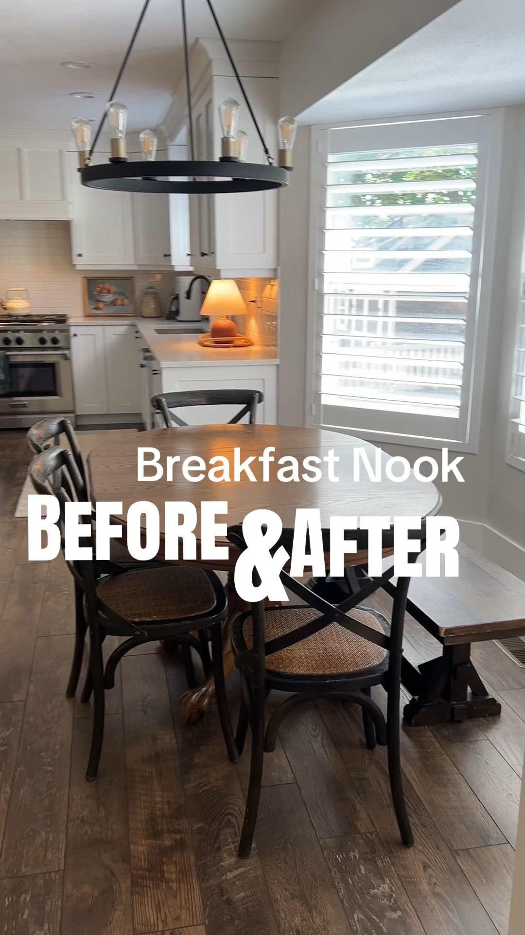 One easy swap gave our boring breakfast nook area cafe vibes!  Love this striped bench in a kitchen.  It give so much personality!

#LTKHome