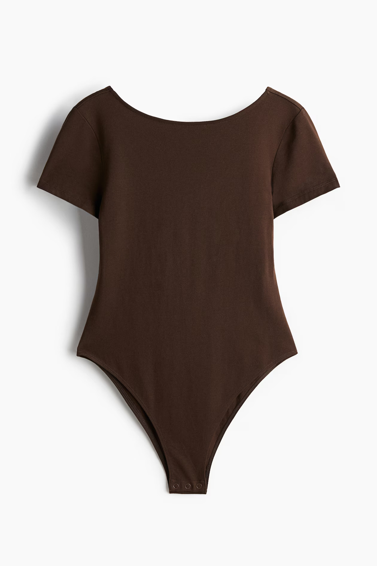 Scoop-Back Bodysuit - Dark brown - Ladies | H&M US | H&M (US + CA)