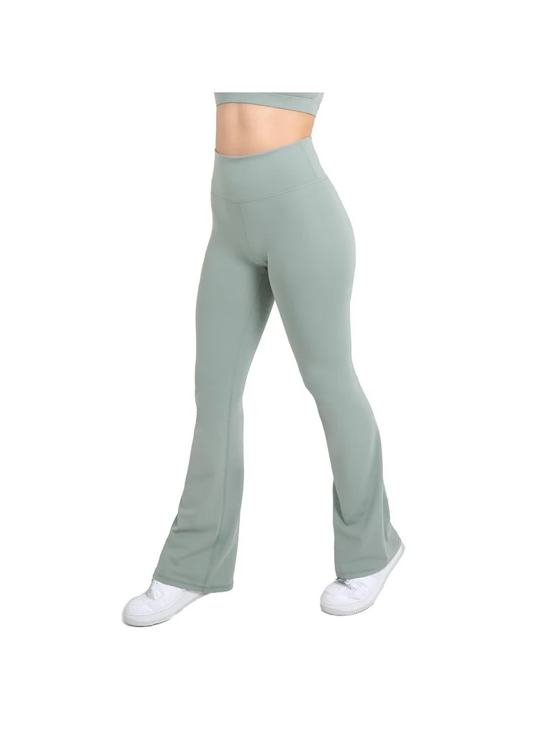YITTY Active Women's UltraLuxe Kick Flare High Waist Legging, Athleisure, 4-Way-Stretch, Sage Gre... | Walmart (US)