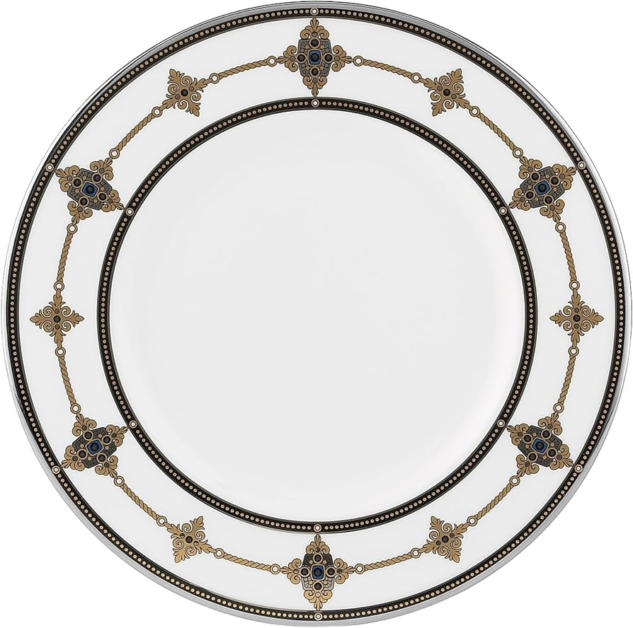 Lenox Vintage Jewel Platinum Banded Bone China Accent Plate 9", White - | Amazon (US)