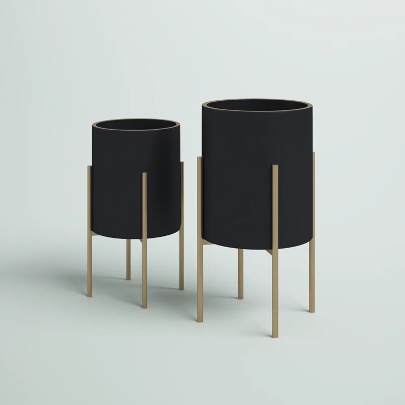 2 Piece Metal Planter Display Stand Set | Wayfair North America