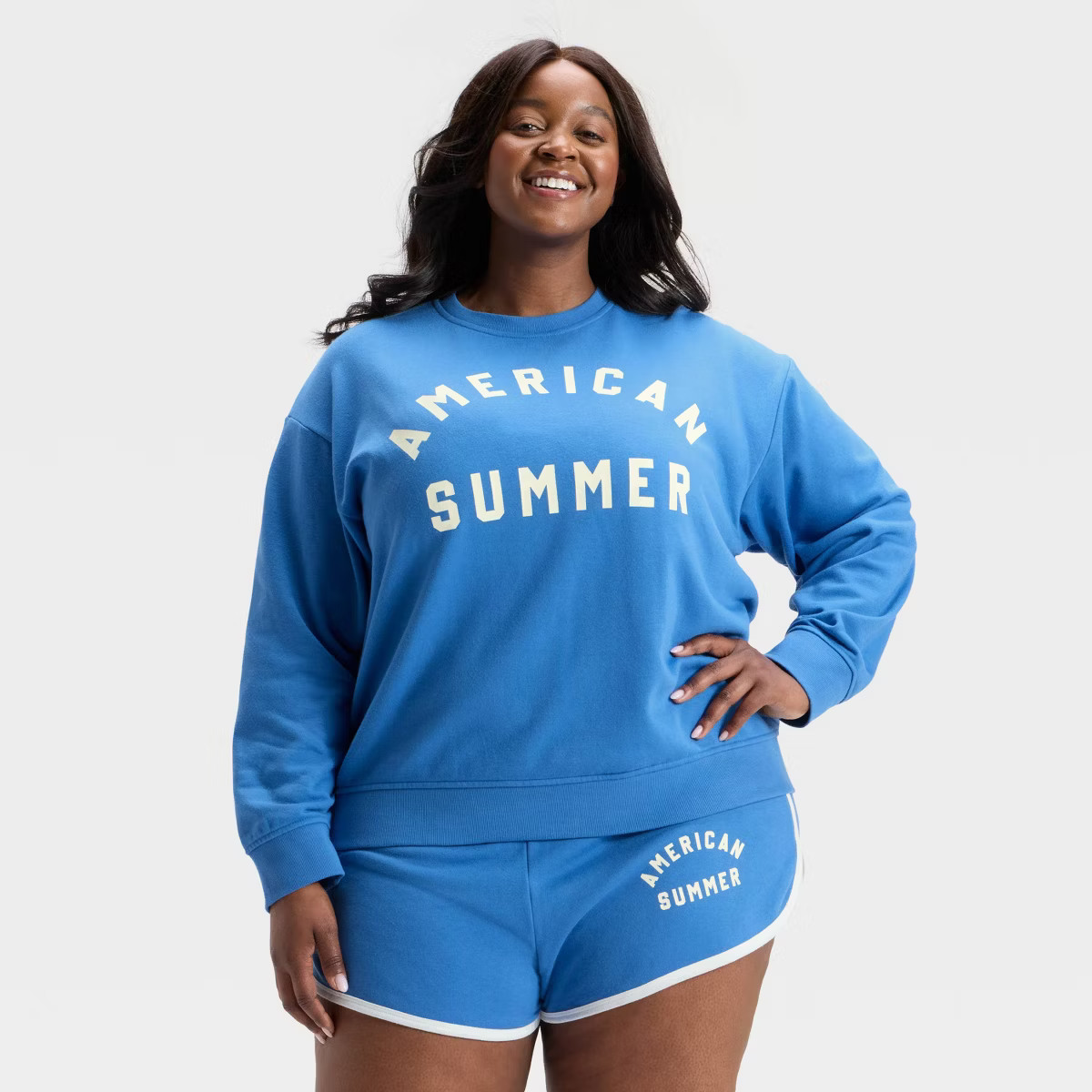 Women's Graphic Pullover Sweatshirt - Universal Thread™ Light Blue Letters | Target