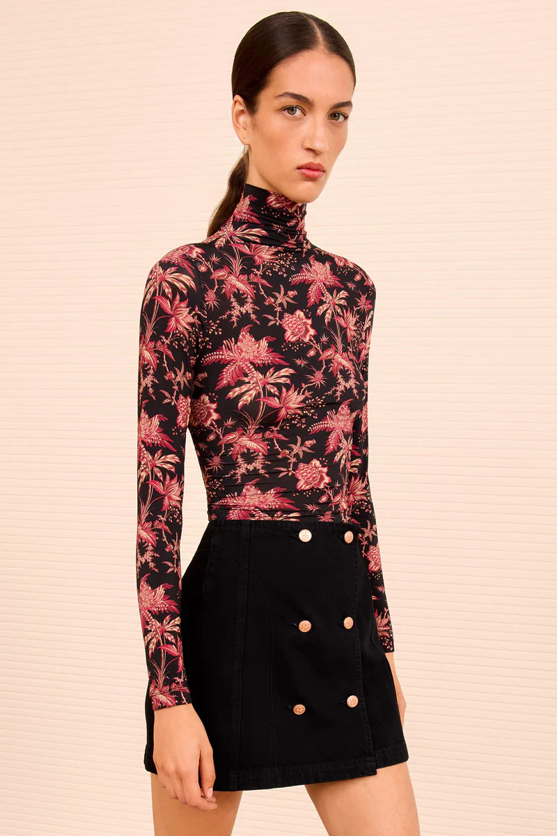 Aurelia Jersey Long Sleeve Turtleneck - Midnight Lily | Ulla Johnson