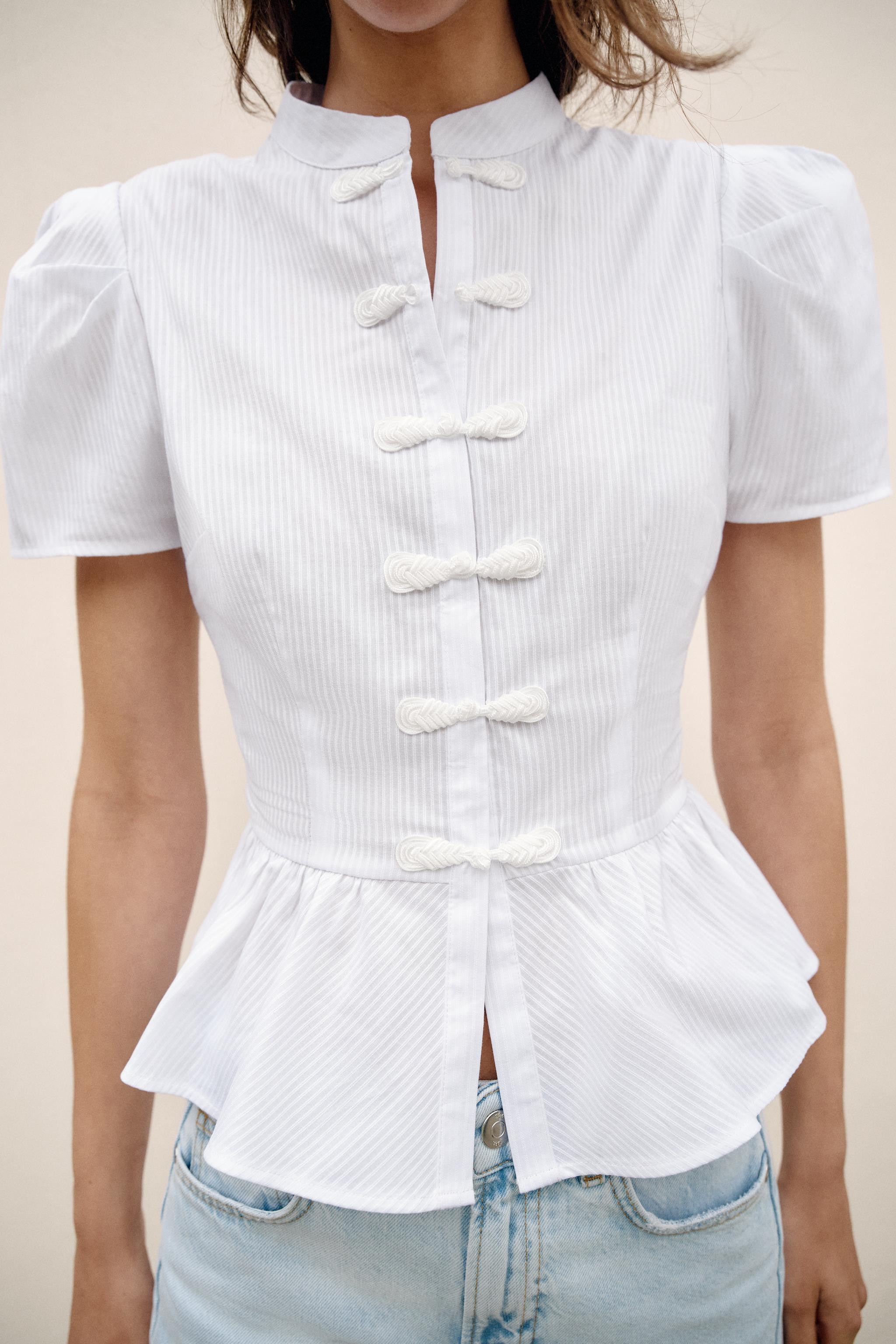 FROG FASTENING PEPLUM SHIRT | Zara US