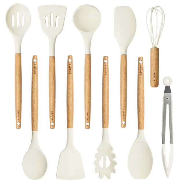 CAROTE Silicone Cooking Utensils Set for Kitchen,446°F Heat Resistant 10 Pcs Non-Stick Cooking S... | Walmart (US)