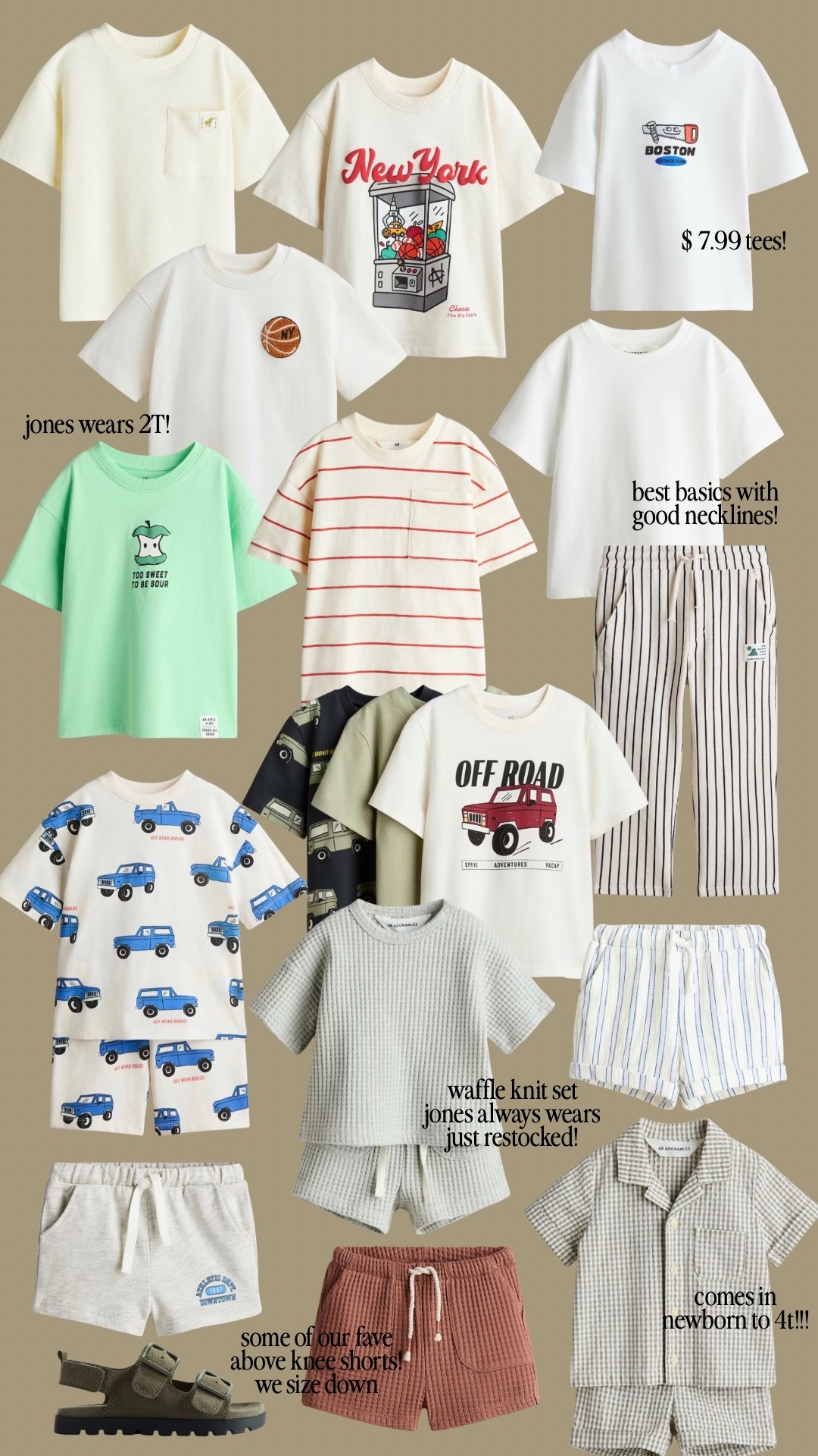 Boys finds from H&M! Jones wears a 2T in the tops and I either do 2T or size down to 18m in the baby sizes because i feel they run bigger!

#hm #kids #boys #toddler #spring

#LTKSeasonal #LTKBaby #LTKKids