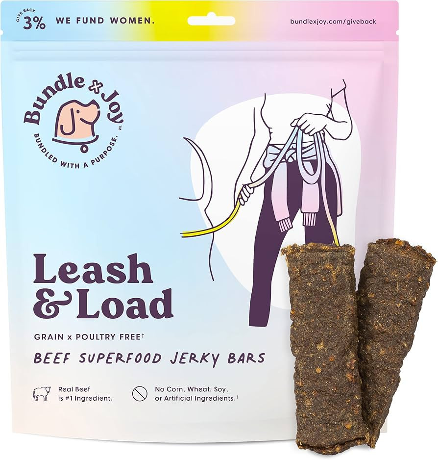 Leash & Load Dog Treats Beef Jerky Snack Bars, 5 oz Bag, Puppy and Dog Training Treats, Natural S... | Amazon (US)