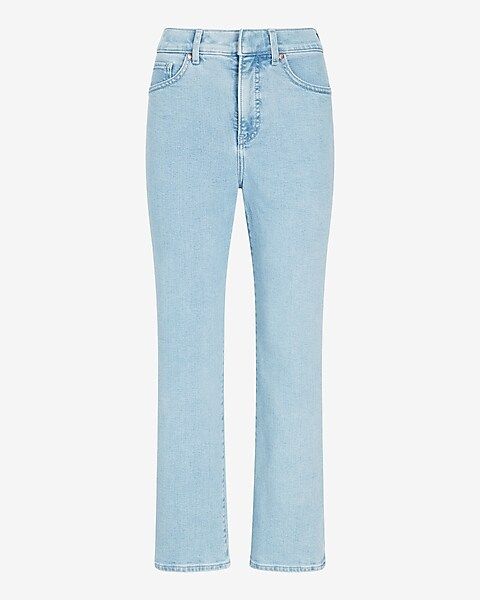 High Waisted Medium Wash Straight Ankle Jeans | Express