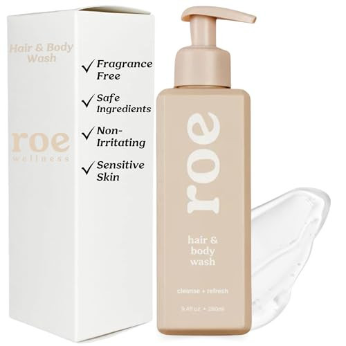 Roe Wellness- Toddler & Baby Body Wash & Shampoo Moisturizing Clean Ingredients | Suitable for Sensitive Skin, Fragrance-Free, Natural Vanilla Scent, Fresh Cleaning | 9.4 fl oz. | Amazon (US)