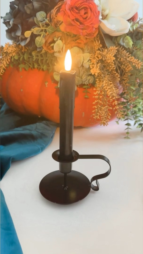 Sound on! 😊 I love the look of candlelight but, with four young kids, it also makes me nervous. Which is why I was excited to find these battery operated candlesticks. You may have noticed them on my Moody Fall table. They look adorable in these vintage holders and work great for Halloween too! 

#LTKHalloween #LTKhome #LTKparties
