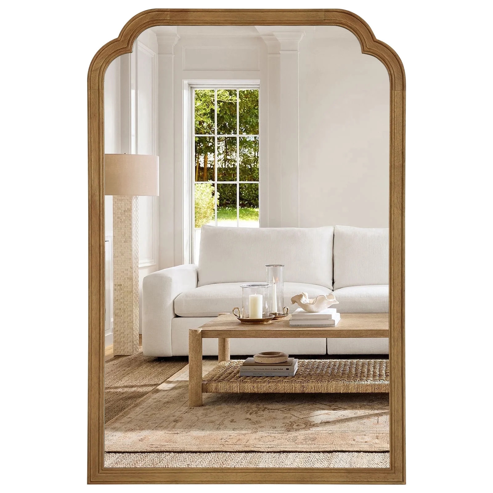 WallBeyond Rustic Wood Frame Wall Mirror Decorative for Bathroom, 24" × 36", Natural | Walmart (US)