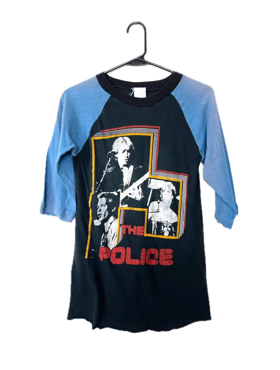 Vintage 80s Distressed Black and Blue The Police Baseball Tee | Etsy (US)