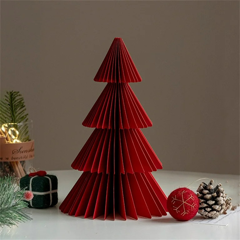 Christmas Minimalist 3D Paper Trees Ornament, Modern Christmas Tree Honeycomb Statue Foldable Hom... | Walmart (US)