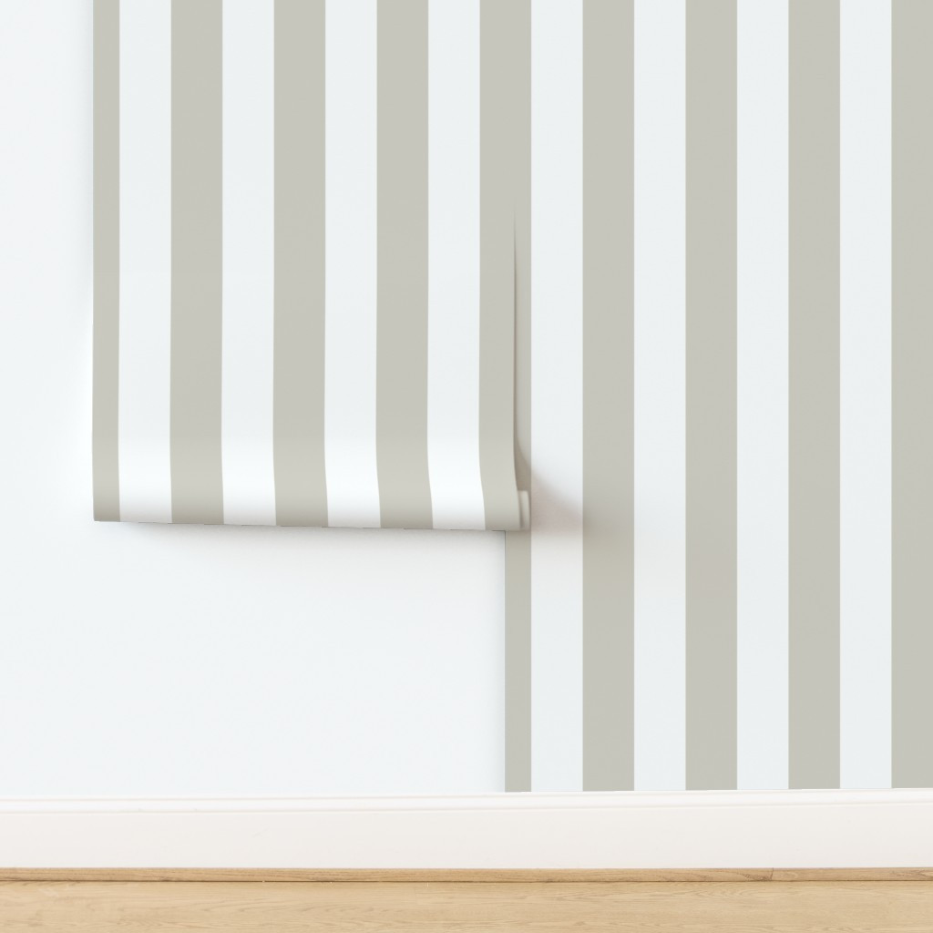 putty and white Cabana Stripe Wallpaper | Spoonflower | Spoonflower