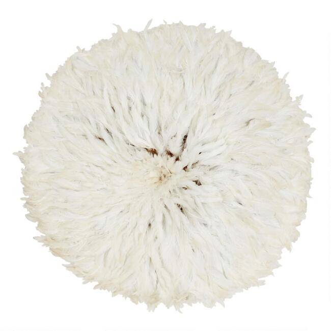 White Natural Feather Juju Hat Wall Decor | World Market