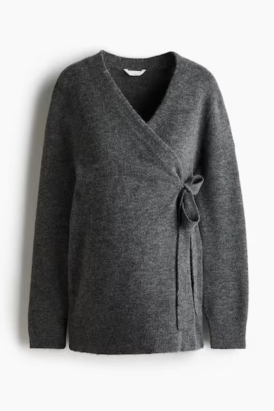 H & M - MAMA Before & After Wrap-front Cardigan - Gray | H&M (US + CA)